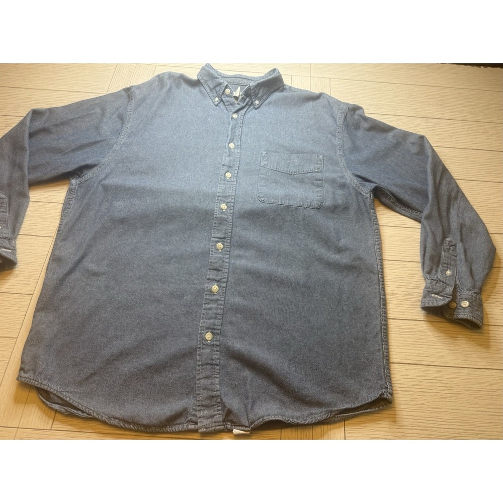 Eddie Bauer Men's Long Sleeve Button Down. Blue. 100% Cotton. Sz L Tall